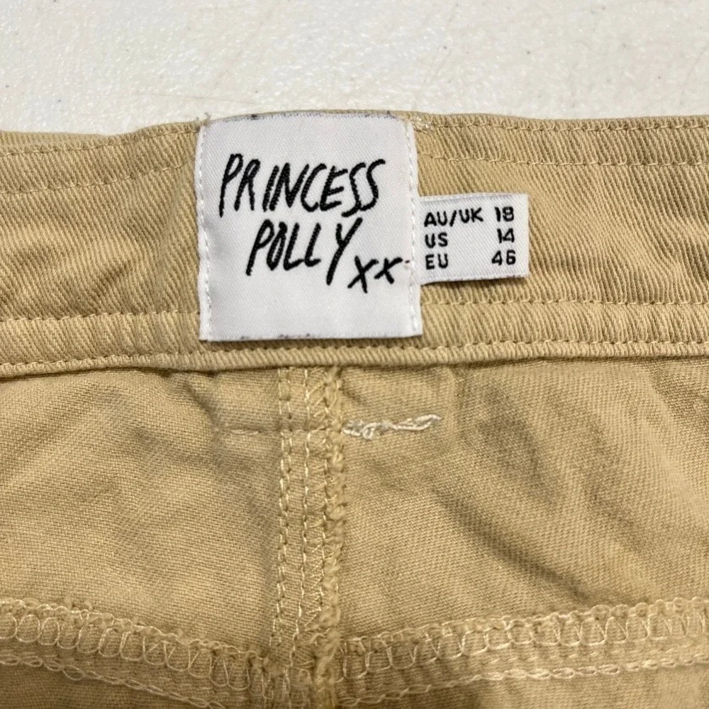Princess Polly Skirt 14‎ Tan Cargo Micro Mini Short Utility Safari Grunge Punk